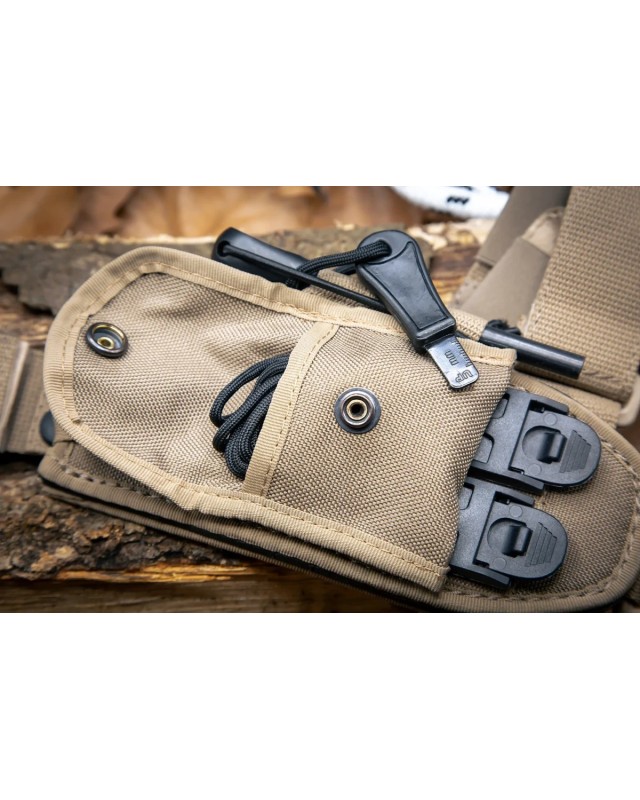 Ontos II Expeditions full tang N690 steel blackwash finish tan Forprene handle fire steel Ontos II Expeditions full tang N690 steel blackwash finish tan Forprene handle fire steel