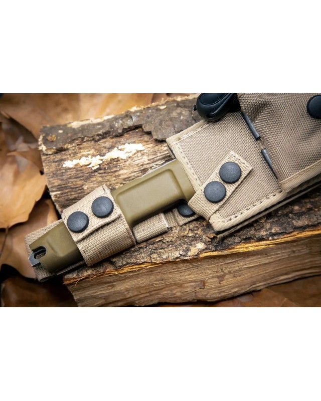 Ontos II Expeditions full tang N690 steel blackwash finish tan Forprene handle fire steel Ontos II Expeditions full tang N690 steel blackwash finish tan Forprene handle fire steel