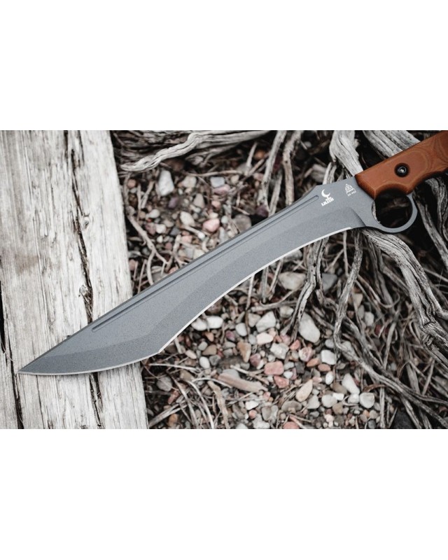 Lilith Full Tang 1095HC Machete tactical gunsmoke gray finish Tan Canva micarta Black Kydex Sheath Lilith Full Tang 1095HC Machete tactical gunsmoke gray finish Tan Canva micarta Black Kydex Sheath