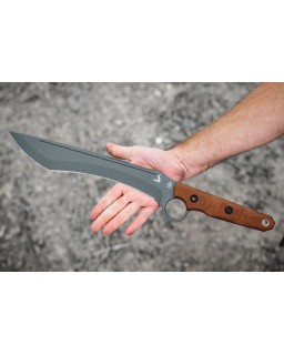 Lilith Full Tang 1095HC Machete tactical gunsmoke gray finish Tan Canva micarta Black Kydex Sheath