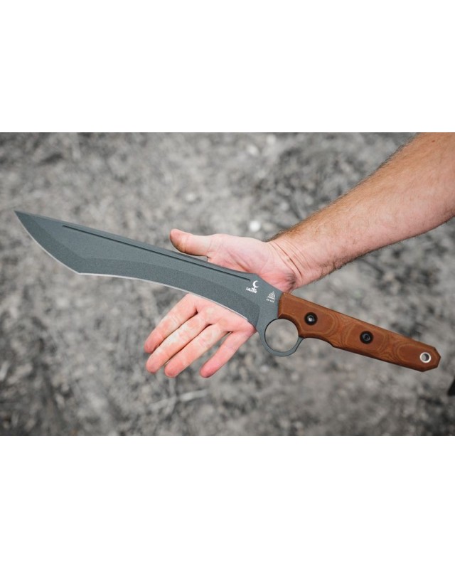 Lilith Full Tang 1095HC Machete tactical gunsmoke gray finish Tan Canva micarta Black Kydex Sheath Lilith Full Tang 1095HC Machete tactical gunsmoke gray finish Tan Canva micarta Black Kydex Sheath