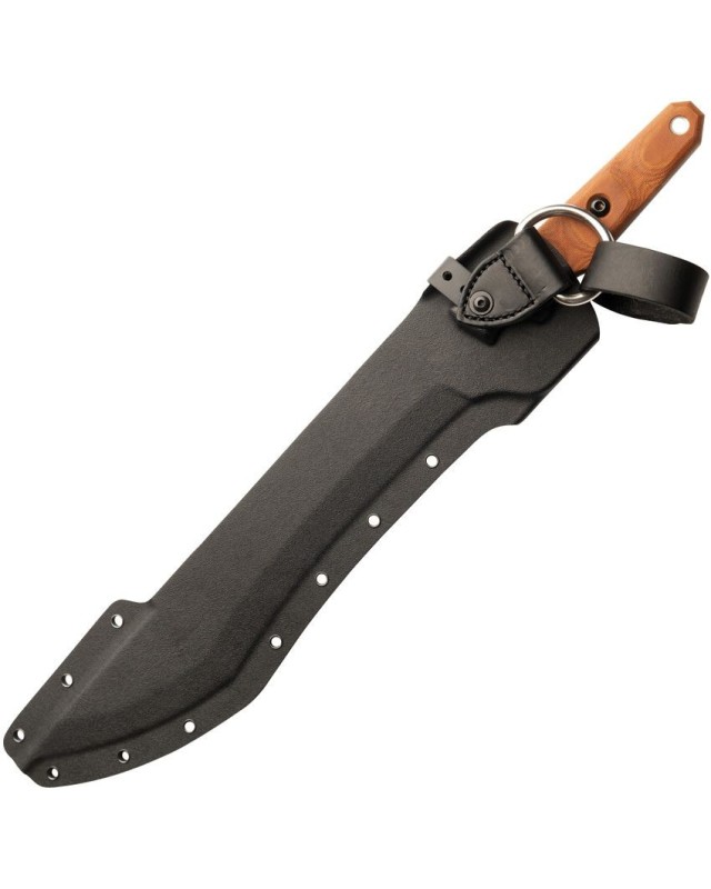 Lilith Full Tang 1095HC Machete tactical gunsmoke gray finish Tan Canva micarta Black Kydex Sheath Lilith Full Tang 1095HC Machete tactical gunsmoke gray finish Tan Canva micarta Black Kydex Sheath