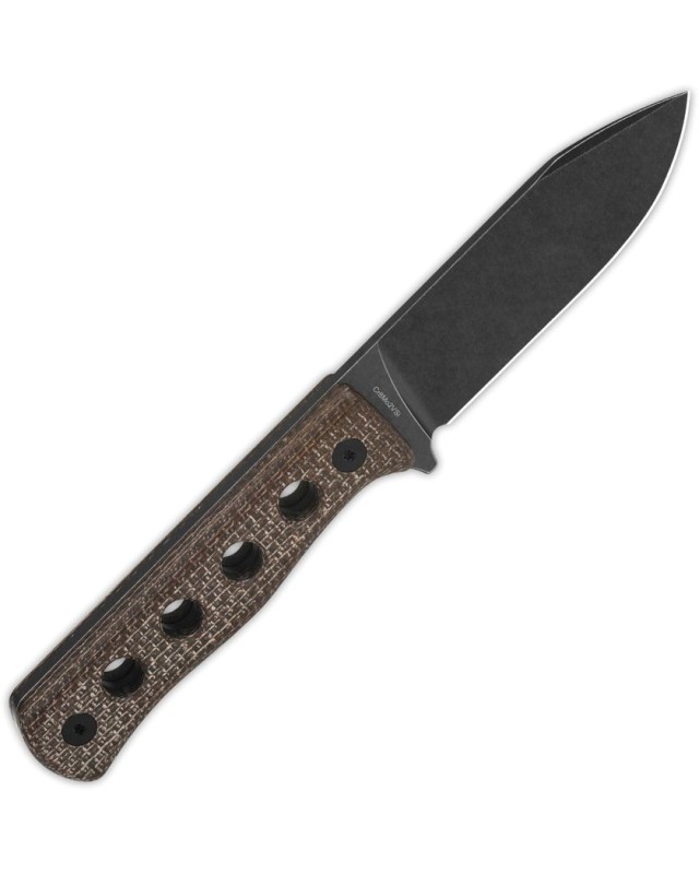 Canary Fixed Blade Full Tang Cr8Mo2VSi steel blackwash finish Dark Brown Micarta handle Canary Fixed Blade Full Tang Cr8Mo2VSi steel blackwash finish Dark Brown Micarta handle