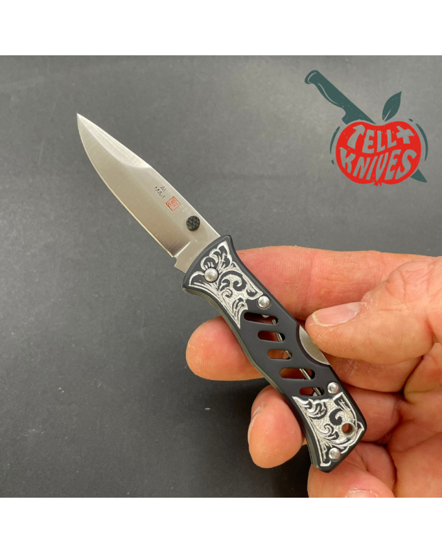 1996 Micro SERE AUS6 steel blade black aluminium handle Bob Valade engraved with original box 1996 Micro SERE AUS6 steel blade black aluminium handle Bob Valade engraved with original box