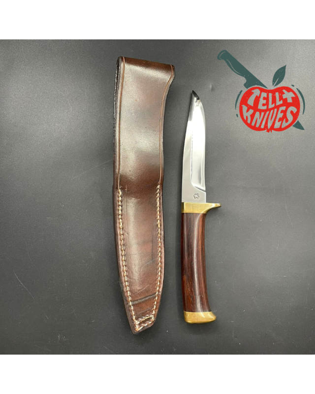 Tanazacq Charleville acier 440C finition miroir garde et pommeau laiton massif bois de noyer