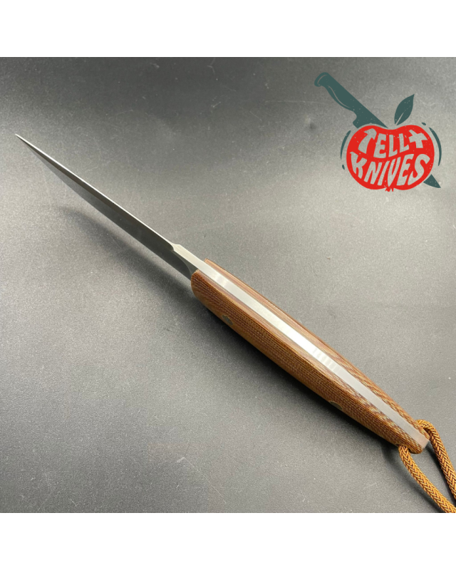 The Essential - small - Full tang acier inox 440C micarta de toile étui cuir brun