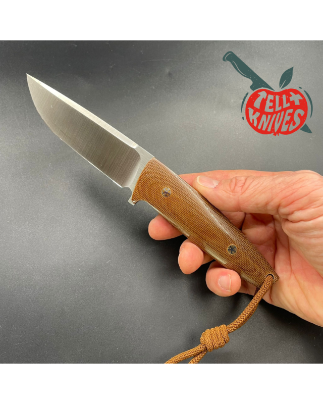 The Essential - small - Full tang acier inox 440C micarta de toile étui cuir brun