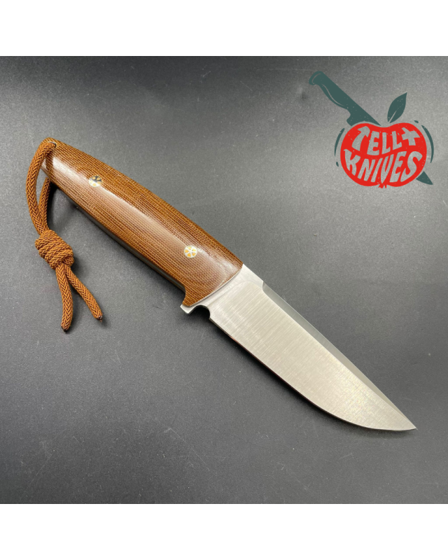 The Essential - small - Full tang acier inox 440C micarta de toile étui cuir brun