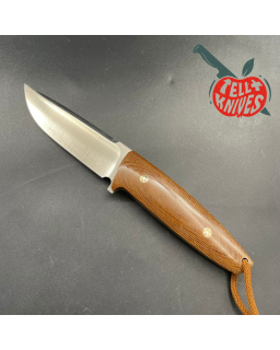 The Essential - small - Full tang acier inox 440C micarta de toile étui cuir brun