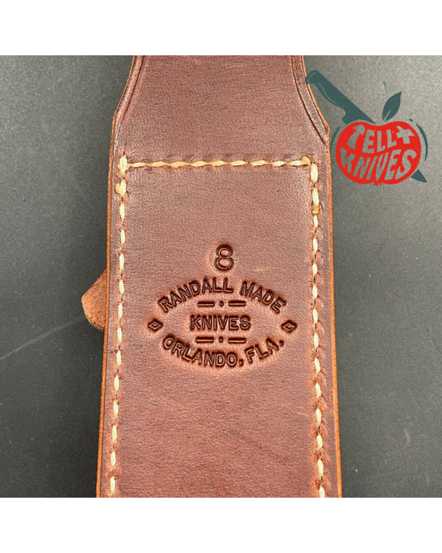 Model 1-8 forged stainless steel sawteeth stacked leather brown leather sheath with stone