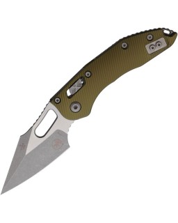 Stitch S/E Ram Lok M390MK blade steel Apocalyptic finish OD Green fluted aluminium