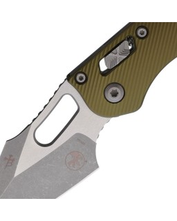 Stitch S/E Ram Lok M390MK blade steel Apocalyptic finish OD Green fluted aluminium
