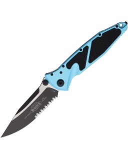 Socom Elite S\E Linerlock M390 steel Two Tone finish partially serrated blade turquoise aluminium handle