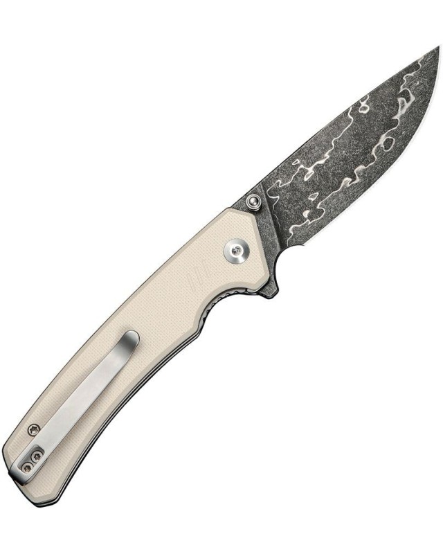 Merit Linerlock Damascus stainless steel Ivory G10 handle Merit Linerlock Damascus stainless steel Ivory G10 handle