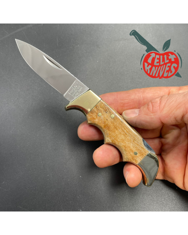 Vintage Kershaw 1040W AUS-6 steel brass bolsters bone handle leather sheath original box Vintage Kershaw 1040W AUS-6 steel brass bolsters bone handle leather sheath original box