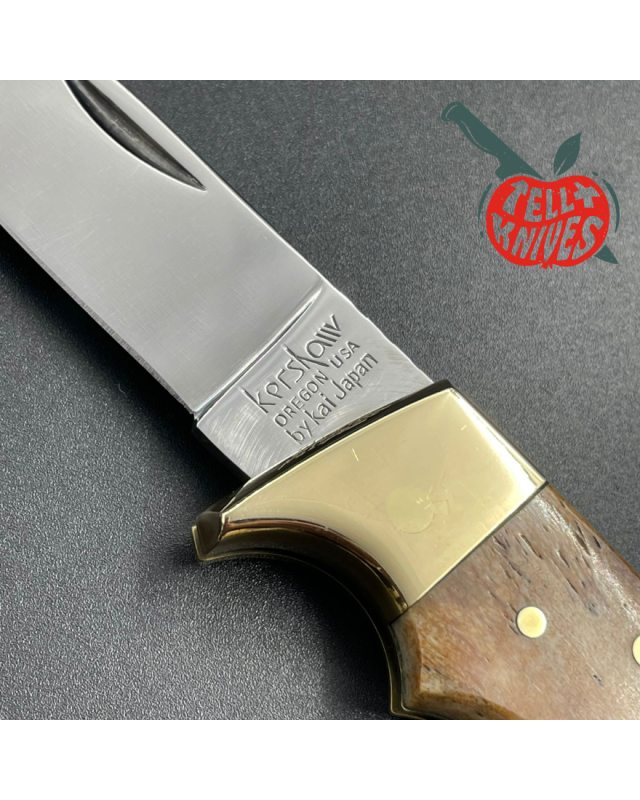 Vintage Kershaw 1040W AUS-6 steel brass bolsters bone handle leather sheath original box Vintage Kershaw 1040W AUS-6 steel brass bolsters bone handle leather sheath original box
