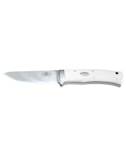 HK6 Hunter's Knife Full tang CowryX Damascus steel Elforyn handle black leather sheath