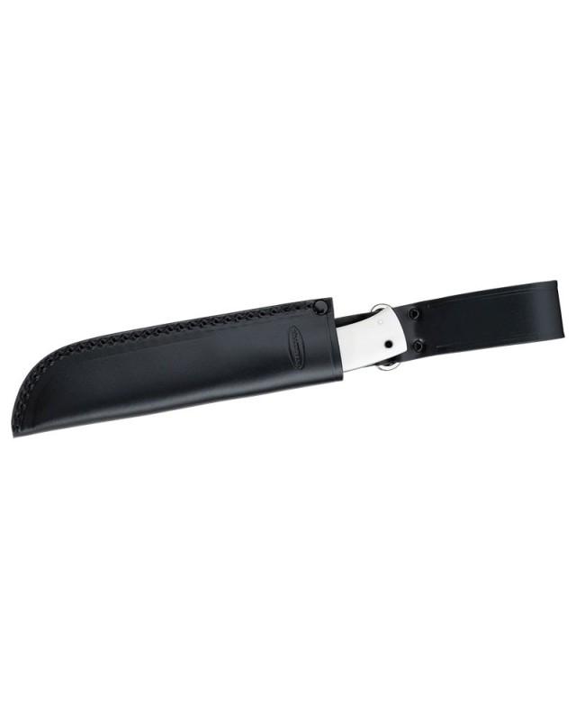 HK6 Hunter's Knife Full tang CowryX Damascus steel Elforyn handle black leather sheath HK6 Hunter's Knife Full tang CowryX Damascus steel Elforyn handle black leather sheath