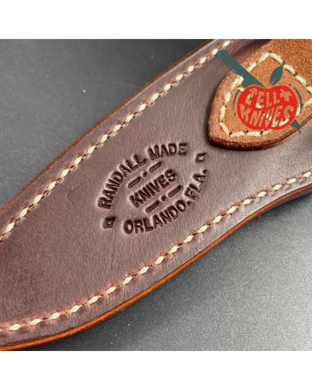 Model 26 - 4 Pathfinder forged carbon steel stag handle brass guard and pommel brown leather sheath with honing stone