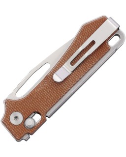 Vis folding knife 12C27 steel satin finish Crossbar Lock Natural micarta handle