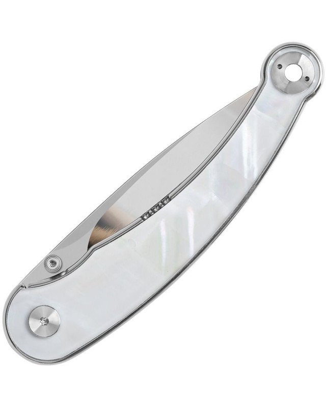 Dolphin Folding Knife 14C28N steel blade miror finish Linerlock Pearl handle Dolphin Folding Knife 14C28N steel blade miror finish Linerlock Pearl handle