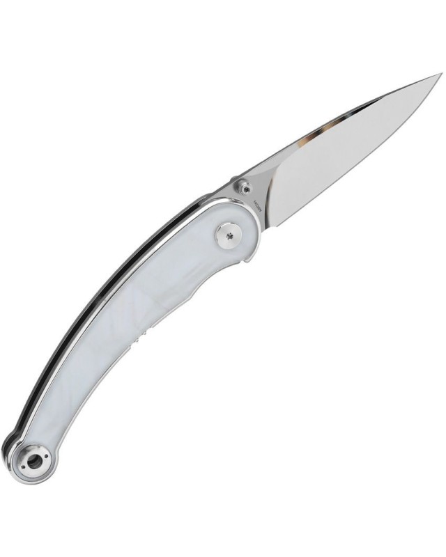 Dolphin Folding Knife 14C28N steel blade miror finish Linerlock Pearl handle Dolphin Folding Knife 14C28N steel blade miror finish Linerlock Pearl handle