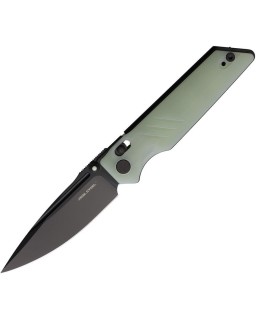 Sacra Pro Böhler K110 steel black PVD coated Crossbar Lock Jade G10