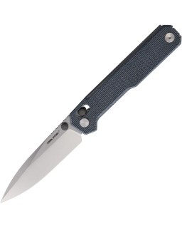 Perix Crossbar Lock Nitro-V steel stonewash finish Denim micarta handle Ostap Hel Design