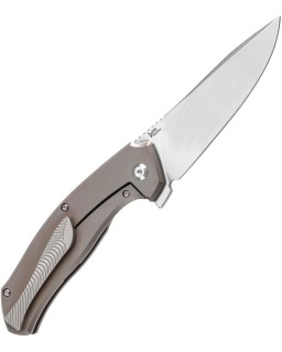 Havorn S35VN steel stonewash finish Framelock Bronze Titanium handle with Copper CF inlay