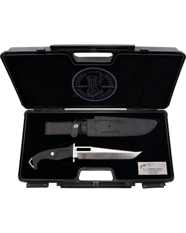 K1 Dobermann XXV Anniversarium Limited Edition 250pces Full Tang N690Co steel Satin finish presentation box & coin K1 Dobermann XXV Anniversarium Limited Edition 250pces Full Tang N690Co steel Satin finish presentation box & coin