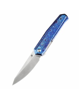 Integra S35VN steel satin finish Flipper Knife Timascus Handle JK Knives Design