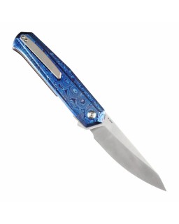 Integra S35VN steel satin finish Flipper Knife Timascus Handle JK Knives Design
