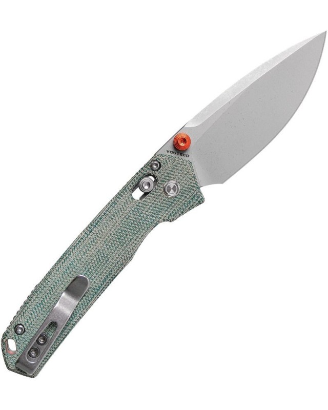 Mini Psyop ELMAX steel blade stonewash finish Crossbar Lock Teal Micarta handle Mini Psyop ELMAX steel blade stonewash finish Crossbar Lock Teal Micarta handle