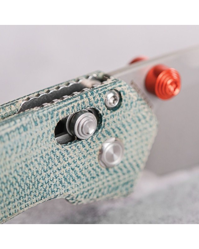 Mini Psyop ELMAX steel blade stonewash finish Crossbar Lock Teal Micarta handle Mini Psyop ELMAX steel blade stonewash finish Crossbar Lock Teal Micarta handle