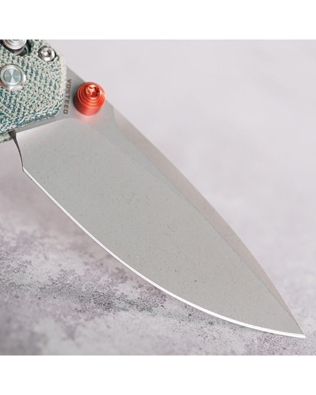 Mini Psyop ELMAX steel blade stonewash finish Crossbar Lock Teal Micarta handle Mini Psyop ELMAX steel blade stonewash finish Crossbar Lock Teal Micarta handle