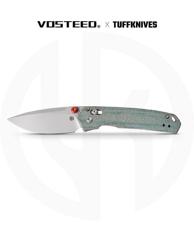 Mini Psyop ELMAX steel blade stonewash finish Crossbar Lock Teal Micarta handle Mini Psyop ELMAX steel blade stonewash finish Crossbar Lock Teal Micarta handle