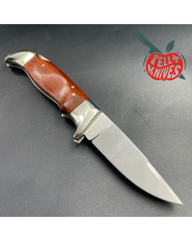 Hattori H-51 folding knife VG-10 steel miror finish cocobolo handle leather pouch Hattori H-51 folding knife VG-10 steel miror finish cocobolo handle leather pouch