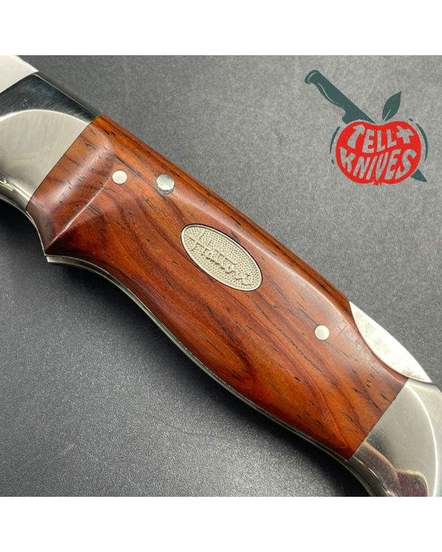 Hattori H-51 folding knife VG-10 steel miror finish cocobolo handle leather pouch Hattori H-51 folding knife VG-10 steel miror finish cocobolo handle leather pouch