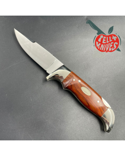 Vintage Hattori H-51 folding knife VG-10 steel miror finish cocobolo handle leather pouch
