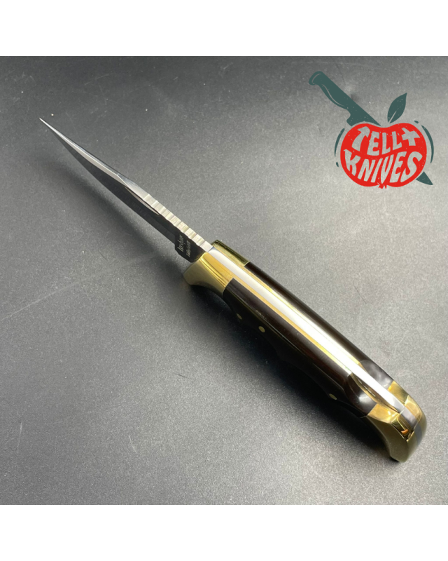 Vintage 80ies Kershaw 1055 Bowie Field Knife AUS-8A steel miror finish brass bolsters black phenolic handle