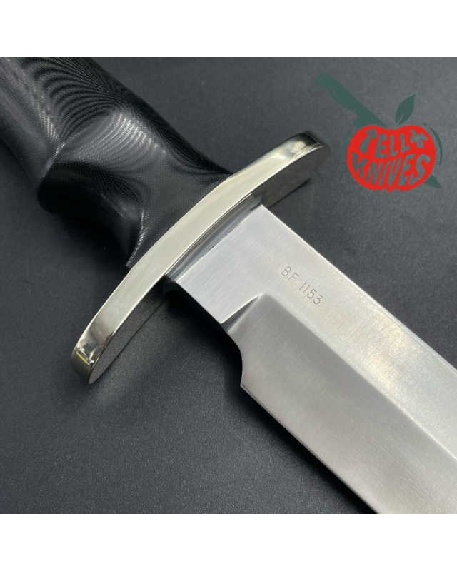 Buxton Fighter Full Tang Stainless steel black micarta handle black leather sheath