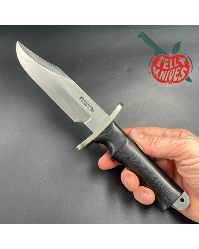 Buxton Fighter Full Tang Stainless steel black micarta handle black leather sheath