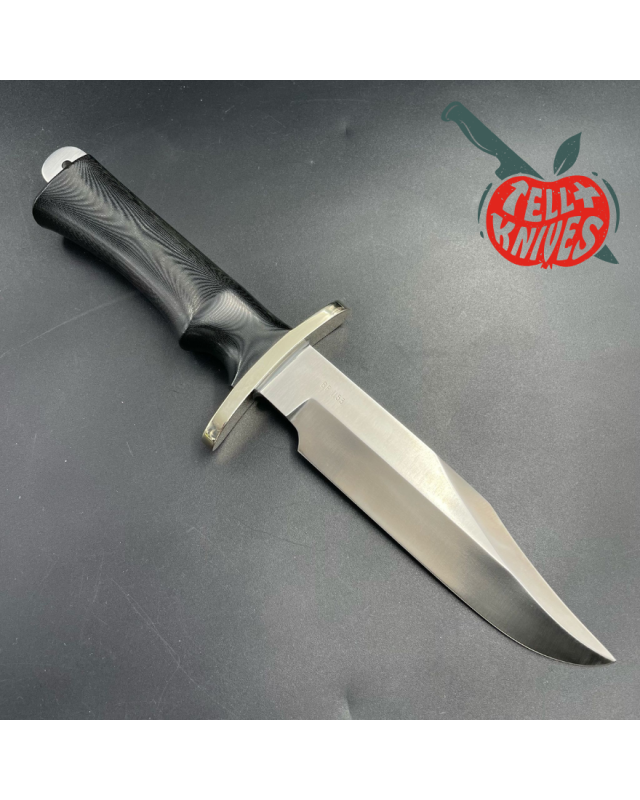 Buxton Fighter Full Tang Stainless steel black micarta handle black leather sheath