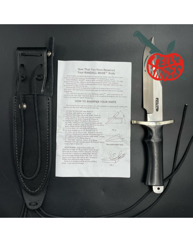 Buxton Fighter Full Tang Stainless steel black micarta handle black leather sheath