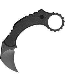 Dirty Girl Karambit Fixed Blade 14C28N steel blackwash finish Black Micarta handle Black kydex sheath