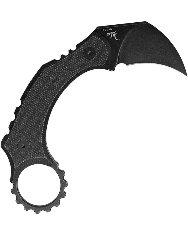 Dirty Girl Karambit Fixed Blade 14C28N steel blackwash finish Black Micarta handle Black kydex sheath Dirty Girl Karambit Fixed Blade 14C28N steel blackwash finish Black Micarta handle Black kydex sheath
