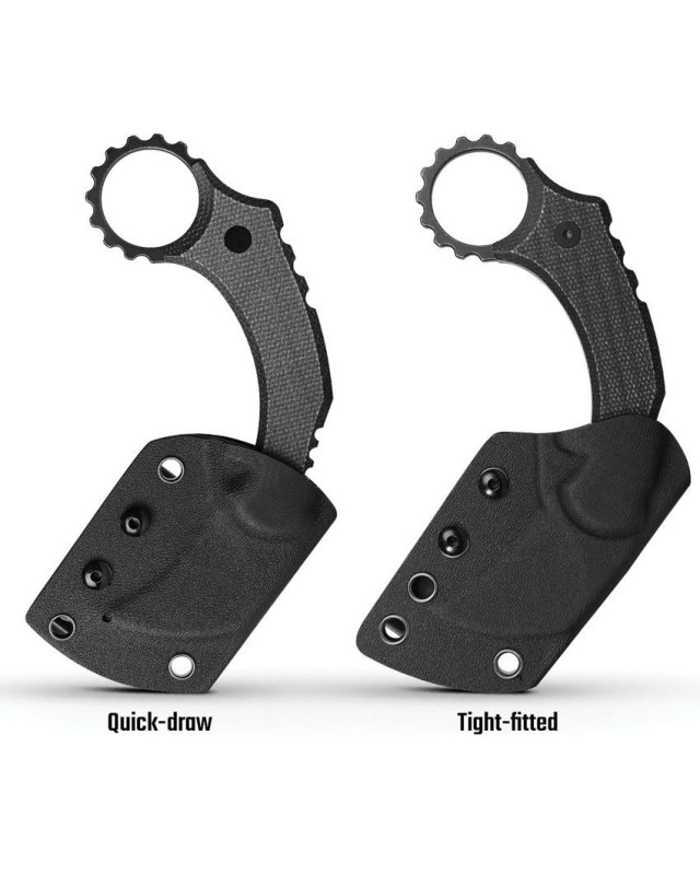 Dirty Girl Karambit Fixed Blade 14C28N steel blackwash finish Black Micarta handle Black kydex sheath Dirty Girl Karambit Fixed Blade 14C28N steel blackwash finish Black Micarta handle Black kydex sheath