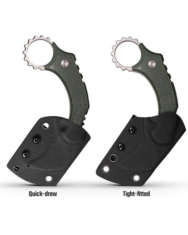 Dirty Girl Karambit Fixed Blade 14C28N steel stonewash finish Green Micarta handle Black kydex sheath Dirty Girl Karambit Fixed Blade 14C28N steel stonewash finish Green Micarta handle Black kydex sheath