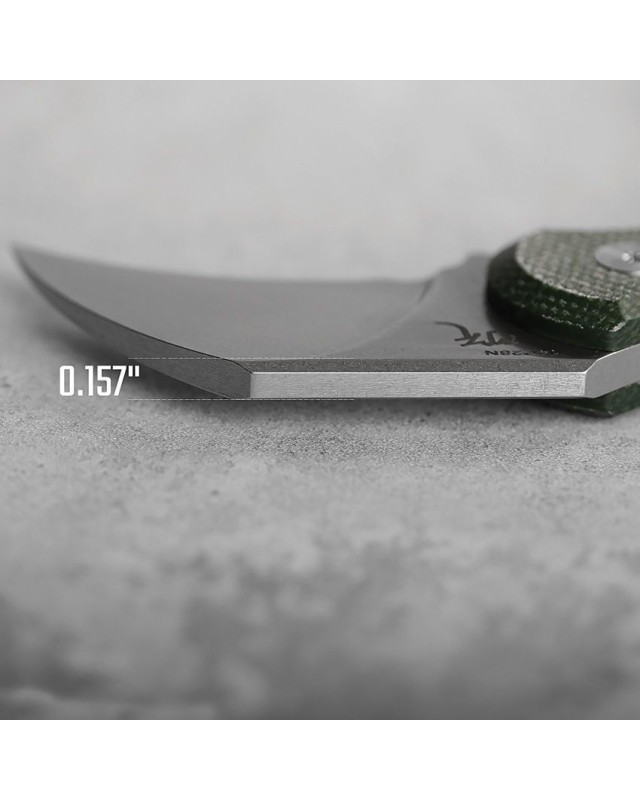 Dirty Girl Karambit Fixed Blade 14C28N steel stonewash finish Green Micarta handle Black kydex sheath Dirty Girl Karambit Fixed Blade 14C28N steel stonewash finish Green Micarta handle Black kydex sheath