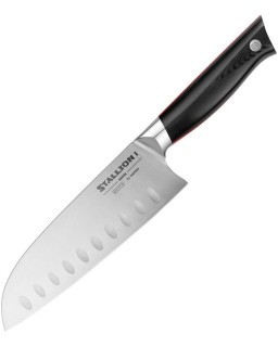 Stallion 7" Santoku 1.4116 steel satin finish Black G10 handle